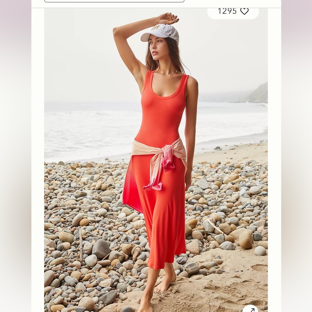 Anthropologie L*Space Jenna Ribbed Midi Tank Dress
